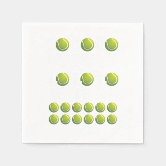 テニスラブボールラケットコートプレーヤーマッチギフト スタンダードカクテルナプキン (正面)