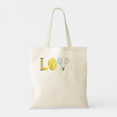 テニスラブIテニスラケットテニスボールテニスプラン トートバッグ (裏面)