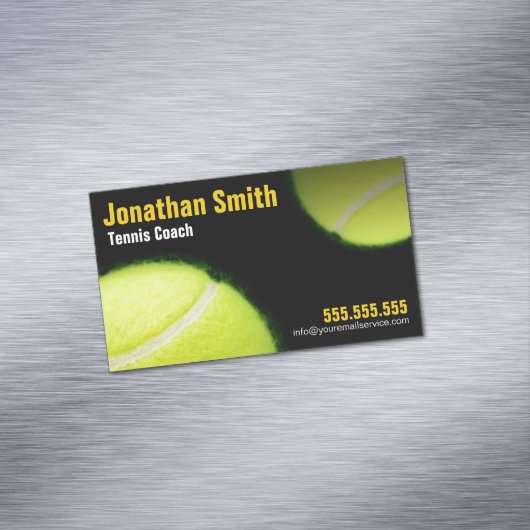テニスレッスンビジネスのためのテニスコーチ マグネット名刺 (インサイチュ)