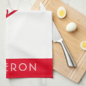 テニスレッパーソナライズされたドネーム キッチンタオル (四つ折り)