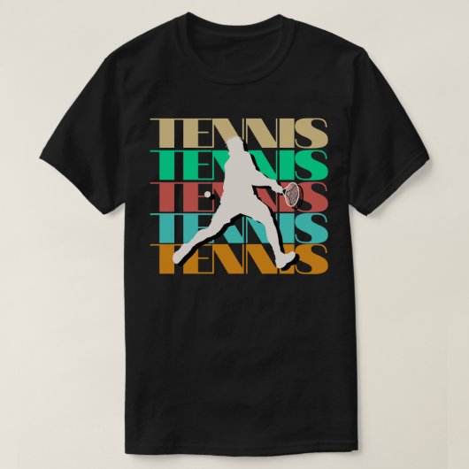 テニスレトロスタイル Tシャツ (デザイン正面)