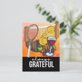 テニスワイン感謝祭おもしろい漫画 シーズンポストカード (スタンド正面)