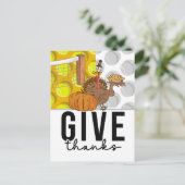 テニス七面鳥の感謝祭おもしろい漫画 シーズンポストカード (スタンド正面)