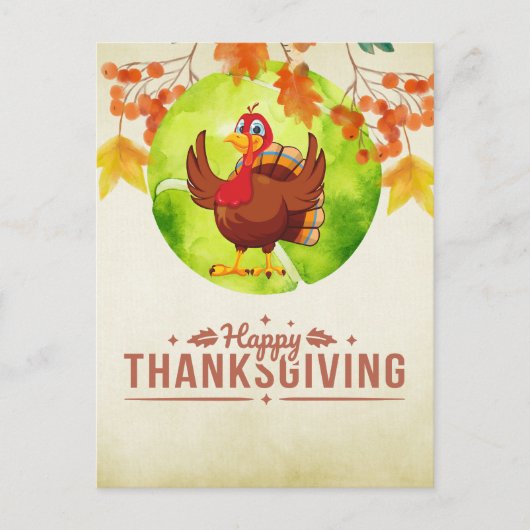 テニス七面鳥の感謝祭おもしろい漫画 シーズンポストカード (正面)