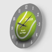 テニス世界最高の選手 |おもしろい | ラージ壁時計 (傾斜)