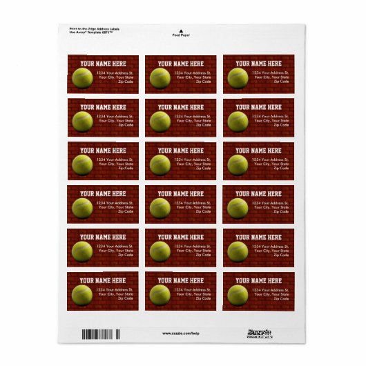 テニス住所 シール (フルシート)