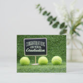 テニス卒業おめでとうプレーヤー ポストカード (スタンド正面)