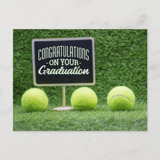 テニス卒業おめでとうプレーヤー ポストカード (正面)