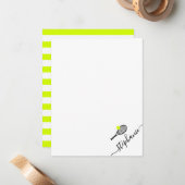 テニス名パーソナライズされたスクリプトモノグラム ノートカード (正面/裏面インサイチュ)