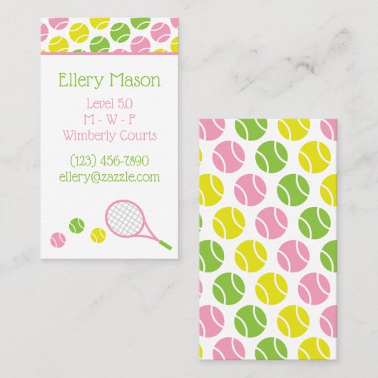 テニス名門私立校風ののビジネスまた連絡はカード 名刺 (正面/裏面)