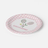 テニス名門私立校風のの誕生日の招待状 ペーパープレート (アングル)