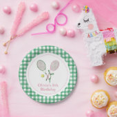 テニス名門私立校風のの誕生日の招待状 ペーパープレート (パーティー)