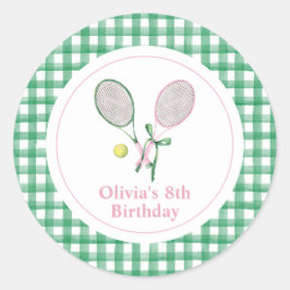 テニス名門私立校風のの誕生日の招待状 ラウンドシール