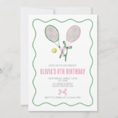 テニス名門私立校風のの誕生日の招待状 招待状 (正面)