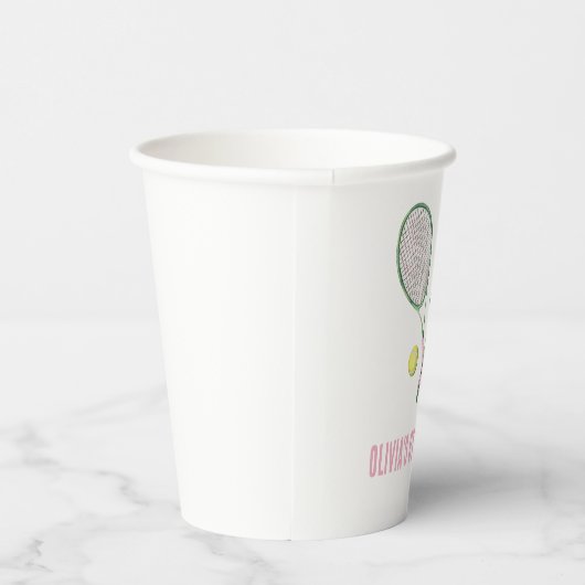 テニス名門私立校風のの誕生日の招待状 紙コップ (右)