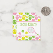 テニス名門私立校風のギフトパーソナライズされたエンクロージャカード ノートカード (正面/裏面インサイチュ)