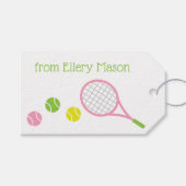 テニス名門私立校風のギフトパーソナライズされたラベル ギフトタグ (正面(横))
