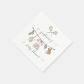 テニス名門私立校風のベビーシャワー物干し スタンダードカクテルナプキン (角)