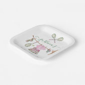 テニス名門私立校風のベビーシャワー物干し ペーパープレート (傾斜あり)