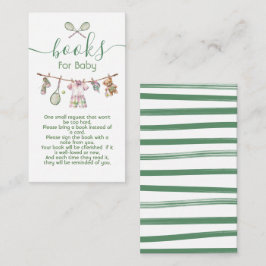 テニス名門私立校風のボーイのベビー用物干し本 エンクロージャーカード