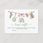 テニス名門私立校風の物干しオムツラッフルカード エンクロージャーカード (正面)