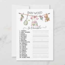 テニス名門私立校風の物干しベビー単語スクランブル 招待状