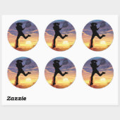 テニス女子プレーヤー女子テニス ラウンドシール (シート)