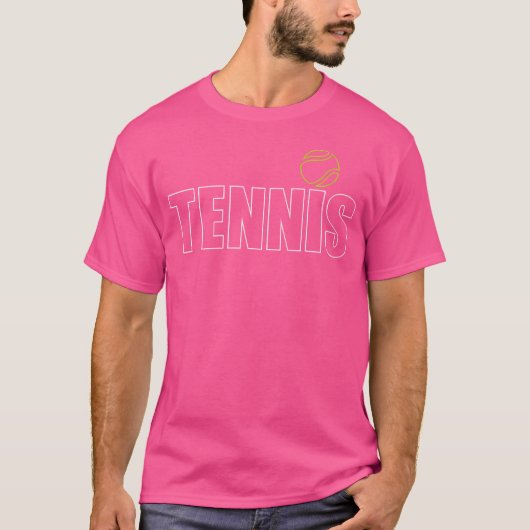 テニス女子メンズクール文字テニスボール Tシャツ (正面)