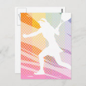 テニス女子選手プリント付きテニスはがき ポストカード (正面/裏面)