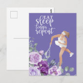 テニス女子選手 食べる 寝る テニス 繰り返す 名言 ポストカード (正面/裏面)