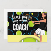 テニス女性とのコーチをありがとう ポストカード (正面/裏面)