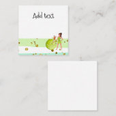 テニス女性プレーヤーはラケットとボールを保持する ノートカード (正面/裏面)