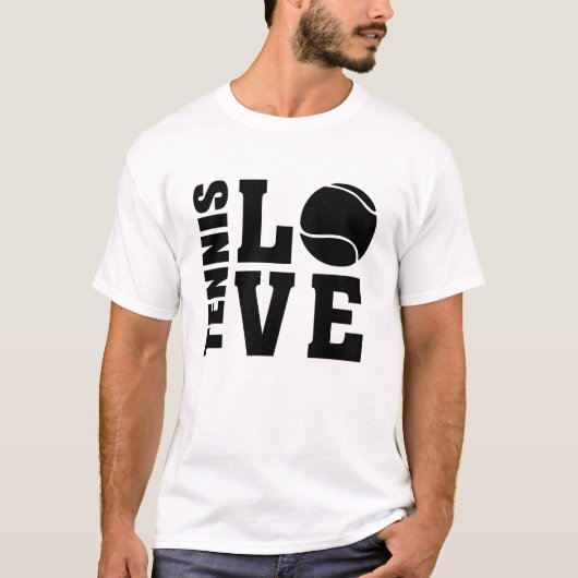 テニス好き、テニスLOVE、テニスTシャツ Tシャツ (正面)