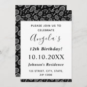 テニス子供の誕生日パーティー選手コーチラケット 招待状 (正面/裏面)