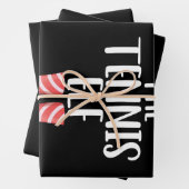 テニス小妖精や小人マッチングファミリーグループクリスマス ラッピングペーパーシート (インサイチュ)