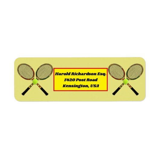 テニス差出人住所ラベル ラベル (正面)