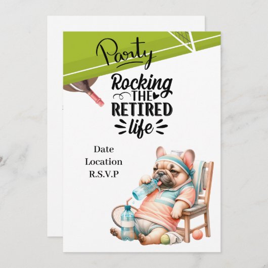 テニス引退 招待状 (正面/裏面)