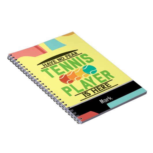 テニス愛好家のためのテニスをテーマにしたギフト手帳 ノートブック (右側)