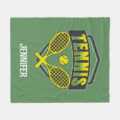 テニス愛好家のためのデザイン フリースブランケット (正面(横))