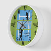 テニス愛好家コート選手 壁時計 (傾斜)