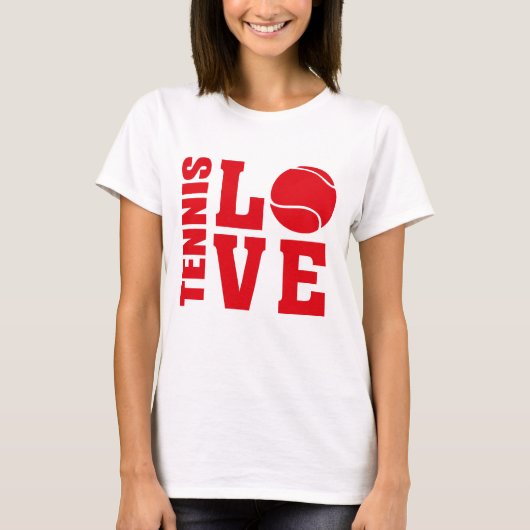 テニス愛好家、テニス LOVE、テニスTシャツ Tシャツ (正面)