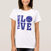 テニス愛好家、テニスLOVE、テニスTシャツ Tシャツ (正面)