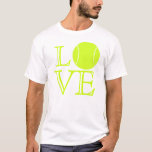テニス愛Tシャツ Tシャツ<br><div class="desc">この"テニス愛" Tシャツはテニス選手が付いているあるポイントを取って確実です。 (呼ばれる、"皮肉"、子供。) ワイシャツはテニス・ボールを"O"のために使用している間単語を、蛍光黄色の"愛"、開けます直面されたレタリングを綴ります。 デザインは多くのレベルで動作し、そうちょうどあなたの好みを選び、そしてこのワイシャツを発注します! ピンクのレタリングで利用できる*Also。</div>