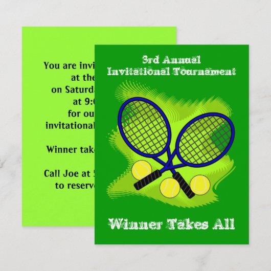 テニス招待状 招待状 (正面/裏面)