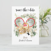 テニス日付を保存ウェディングパーティー招待状 招待状 (スタンド正面)