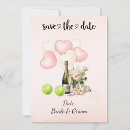 テニス日付を保存ウェディングパーティー招待状 招待状