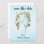 テニス日付を保存ウェディングパーティー招待状 招待状 (正面/裏面)