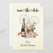 テニス日付を保存ウェディングパーティー招待状 招待状 (正面/裏面)