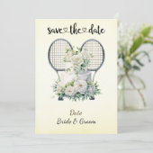 テニス日付を保存ウェディングパーティー招待状 招待状 (スタンド正面)