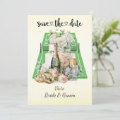 テニス日付を保存ウェディングパーティー招待状 招待状 (スタンド正面)